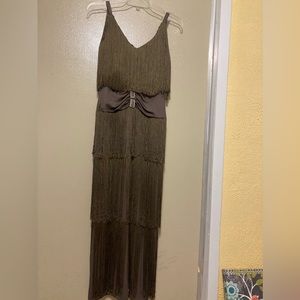 One of a kind! Gorgeous on.. sorry no hanger appeal. Long fringe that hugs body.